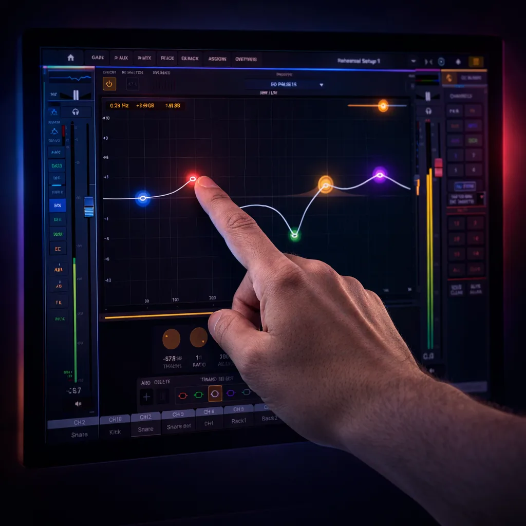 dMix 128 touchscreen control interface